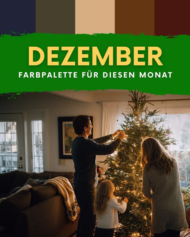 Entdecken Sie die Dezember-Farbpalette ❄️ Harmonische Farbtöne, die zusammenpassen, verleihen dem Interieur ein warmes und...